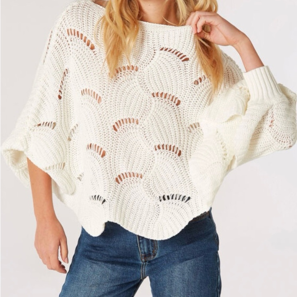 ❤️ Olia (Vici) Knit Bat Crochet Sweater ~ Size S  ❤️